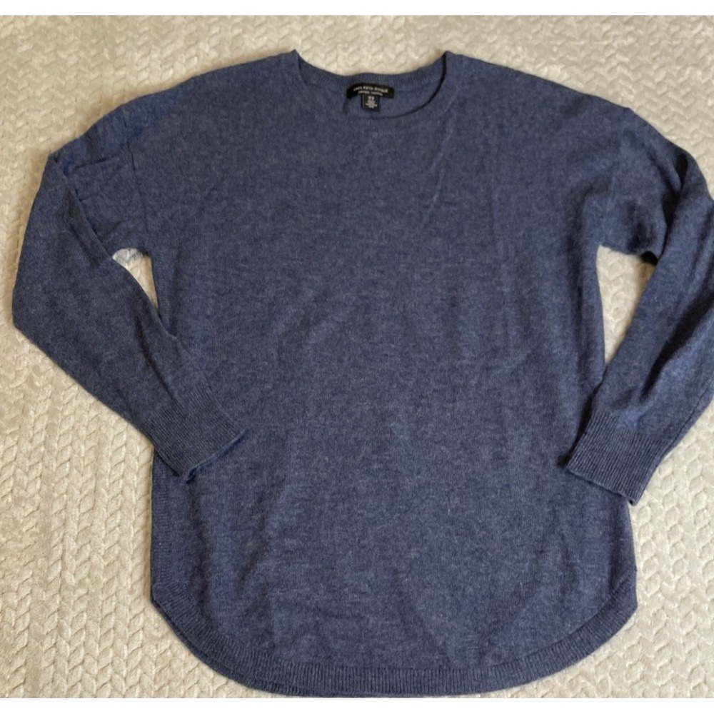 SAKS‎ FIFTH AVENUE 100% Cashmere Long Sleeve Crewneck Sweater  Blue sz S